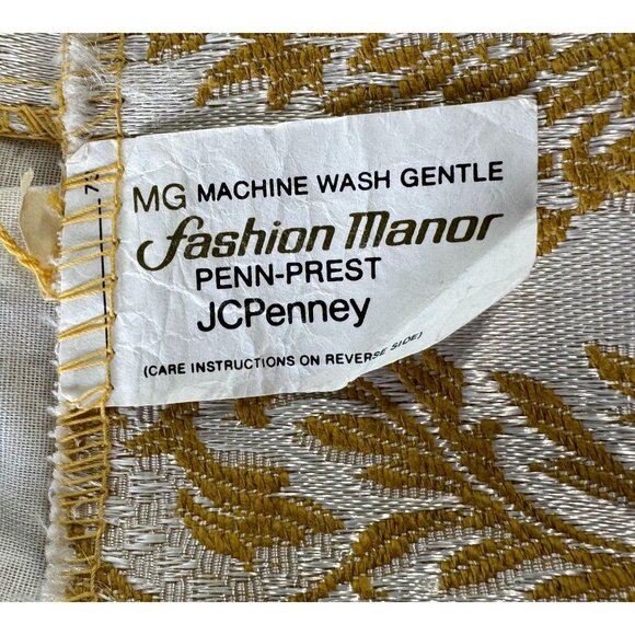 Vintage 60s curtain, golden brocade drapery, pleated blackout panel, JC Penney - Picture 6 of 10